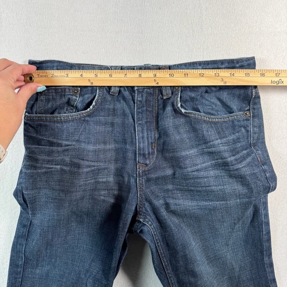 Black Brown 1826 Jeans Mens 30x30 Blue Straight Classic Fit Mid Rise Dark Wash - Picture 7 of 13